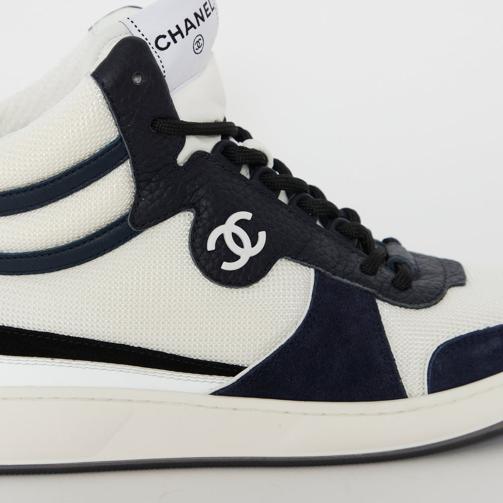 Chanel High Top Trainers Sz 38.5