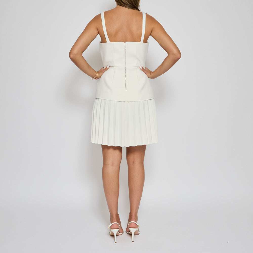 dion lee white pleated dress Dion Lee Pleated Dress Sz 10 – The Luxe Base