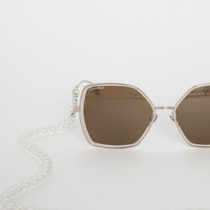Chanel Pearl Chain Butterfly Sunglasses