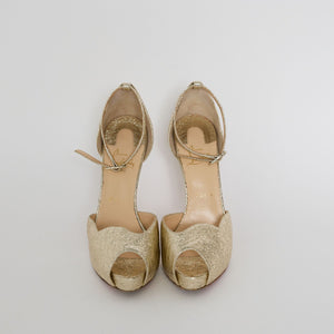 Christian Louboutin Aketata 120mm gold platform heel Sz 39