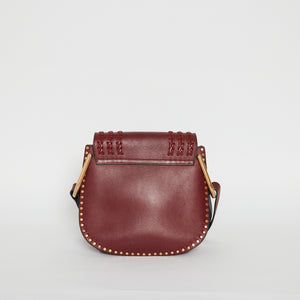 Chloe Burgundy Leather Small Braided Hudson Shoulder Bag