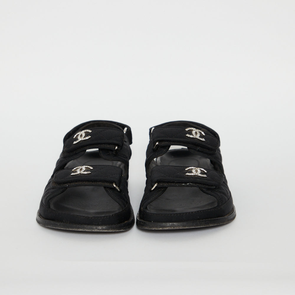 Chanel Cloth Crystal CC Dad Sandal