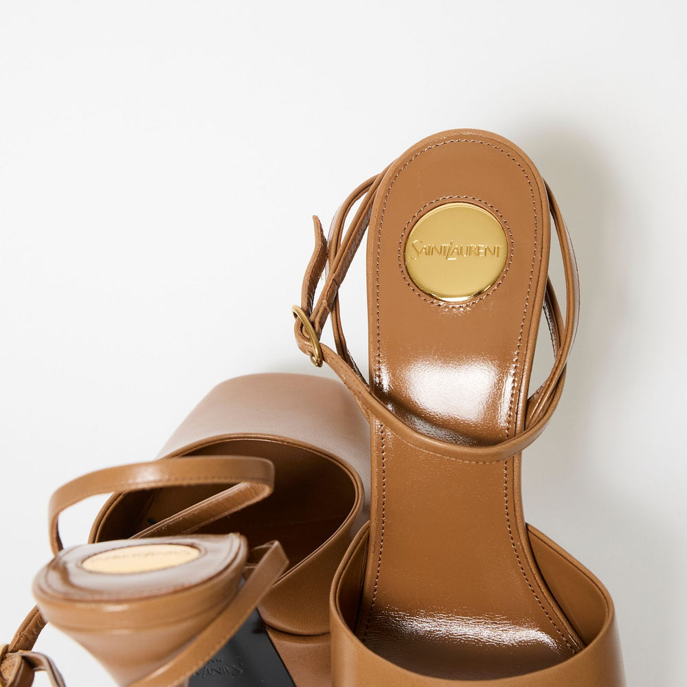 Saint Laurent La Scandale Tan Pumps Sz 38.5