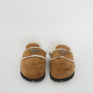 Prada Shearling Slippers Sz 37.5