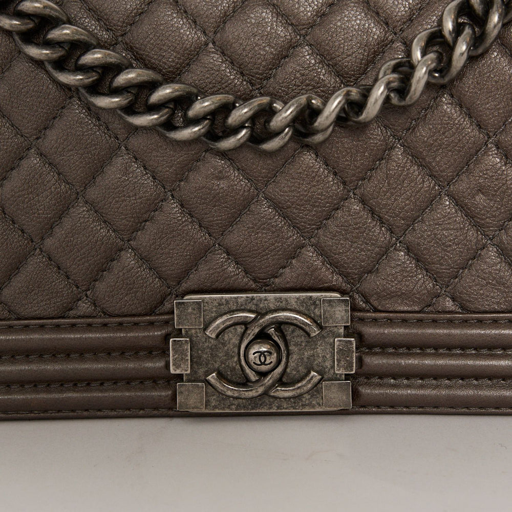 Chanel Metallic Medium Quilted Boy Bag