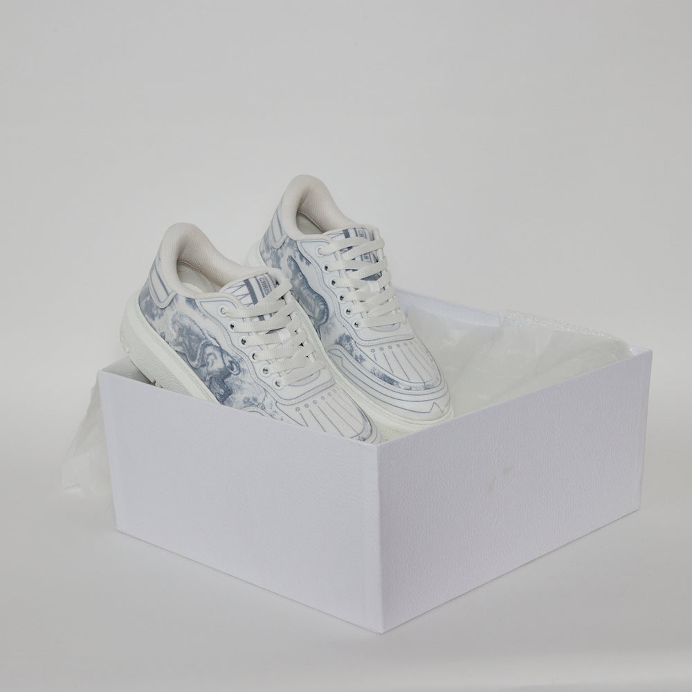 
            
                Load image into Gallery viewer, Christian Dior Addict Blue Toile De Jouy Sneaker Sz 37.5
            
        