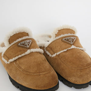 Prada Shearling Slippers Sz 37.5