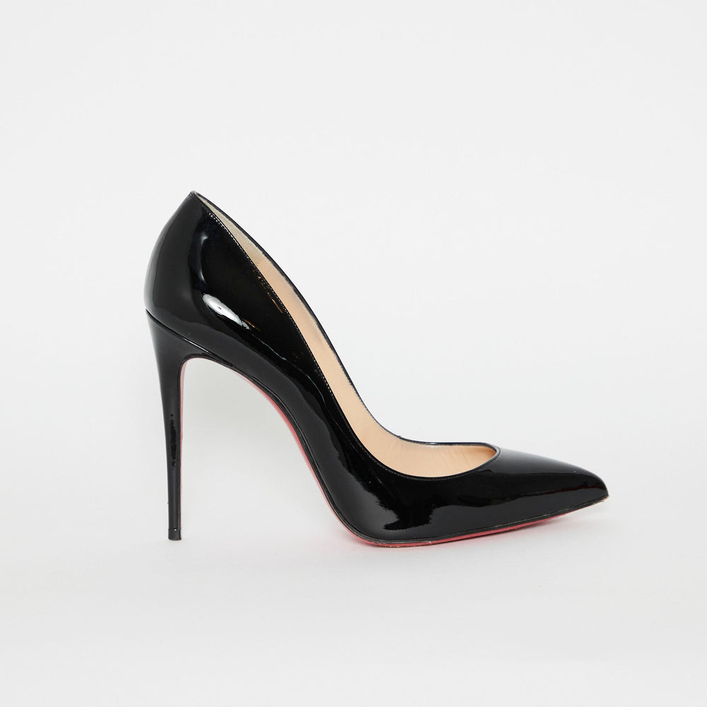 Christian Louboutin Black Pigalle Follies 100 Patent Sz 39