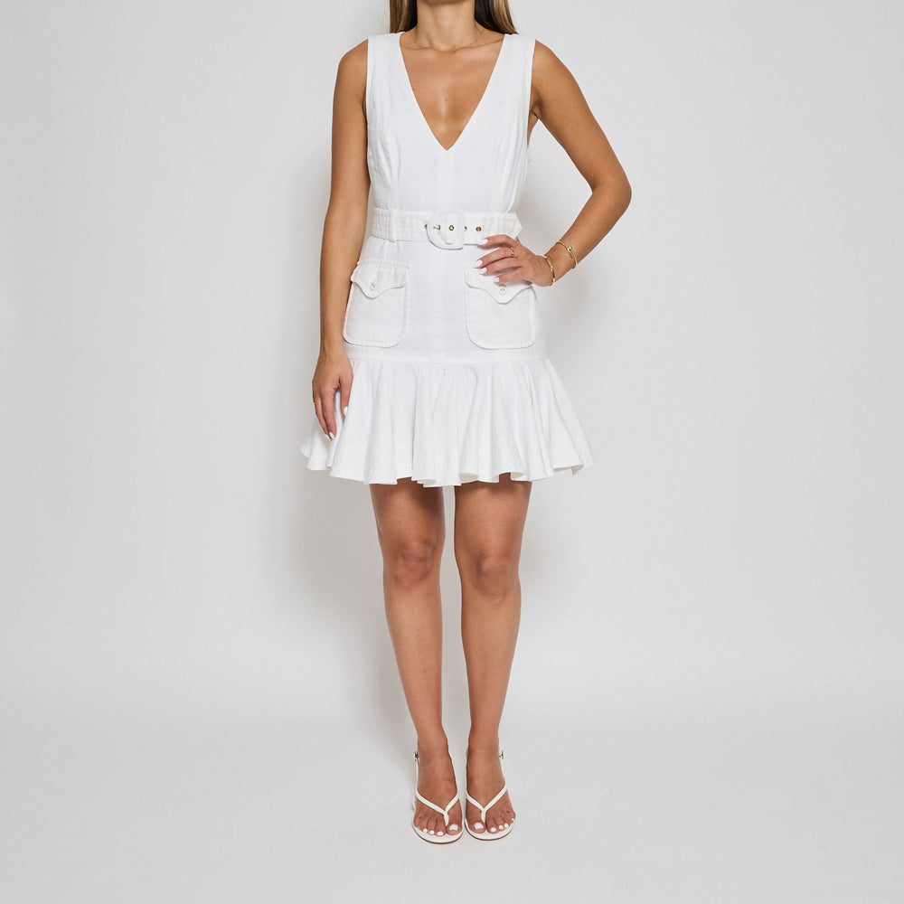 Zimmermann white frill dress Sz 1