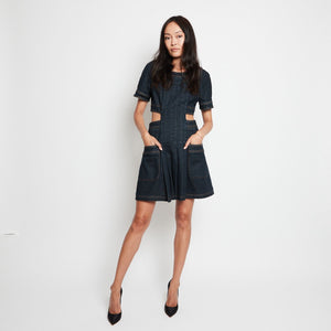 fendi cut out dress Fendi Cut-out Draped Wool Dress