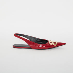 Balenciaga Patent Leather Slingback Flats Sz 39