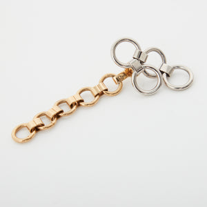 Dior Two Tone Metal Chain Link Dangle Earrings