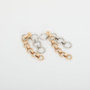
            
                Load image into Gallery viewer, Dior Two Tone Metal Chain Link Dangle Earrings
            
        