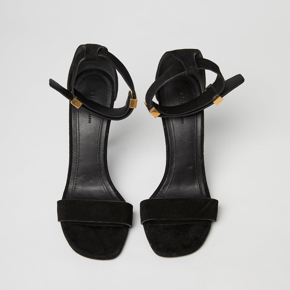 
            
                Load image into Gallery viewer, CELINE Iconic Ankle Strap Sandals Black 36.5
            
        