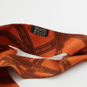 Hermes Silk "Medor Bolduc Twilly Hermes Orange Silk Twilly"