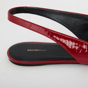 Balenciaga Patent Leather Slingback Flats Sz 39