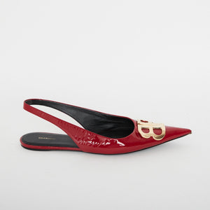 Balenciaga Patent Leather Slingback Flats Sz 39