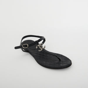 
            
                Load image into Gallery viewer, Chanel CC Sandal Sz 37.5
            
        
