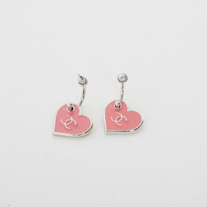 
            
                Load image into Gallery viewer, Chanel CC Valentine Heart Resin Earrings
            
        