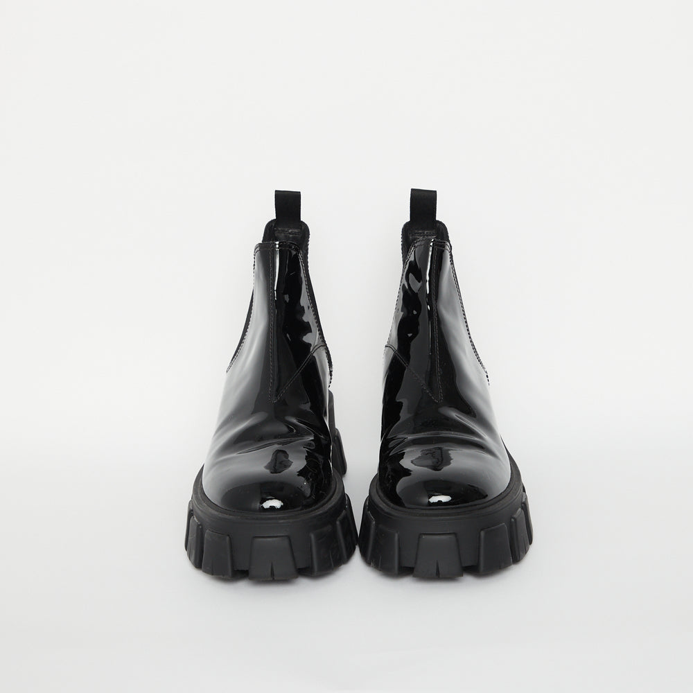 Prada Monolith Patent Boots 39.5