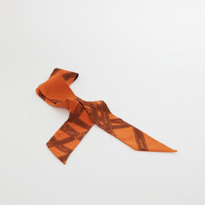 Hermes Silk "Medor Bolduc Twilly Hermes Orange Silk Twilly"