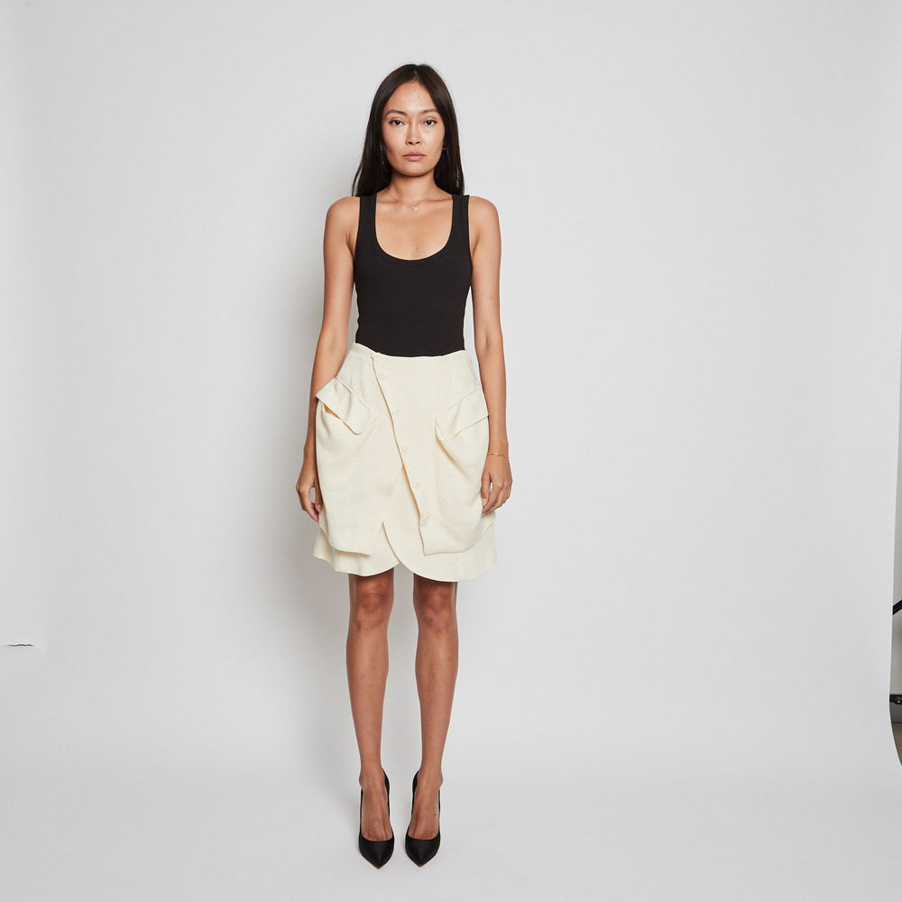 Jacquemes Asymmetric Cream Skirt Sz 38