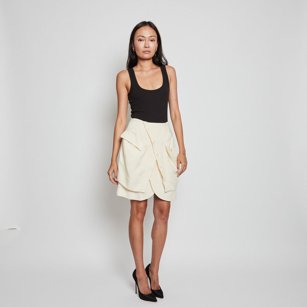 Jacquemes Asymmetric Cream Skirt Sz 38